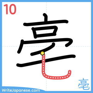 How to write "亳" - stroke 10