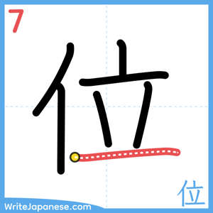How to write "位" - stroke 7