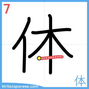 How to write "体" - stroke 7