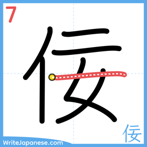 How to write "佞" - stroke 7