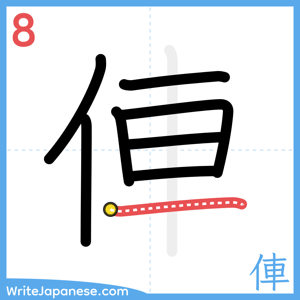 How to write "俥" - stroke 8