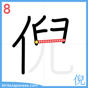 How to write "倪" - stroke 8