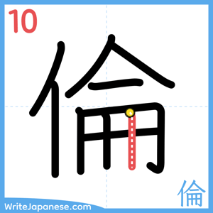 How to write "倫" - stroke 10