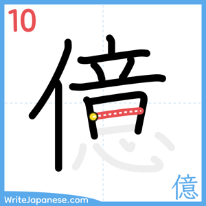 How to write "億" - stroke 10