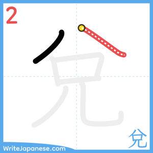 How to write "兌" - stroke 2