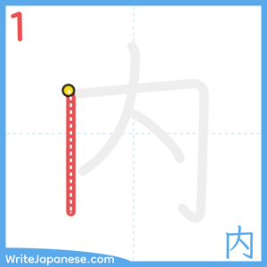 How to write "内" - stroke 1
