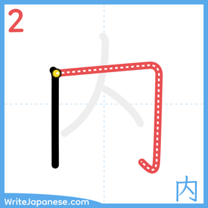 How to write "内" - stroke 2