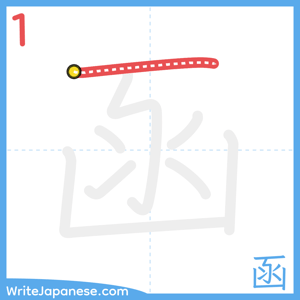 How to write "函" - stroke 1