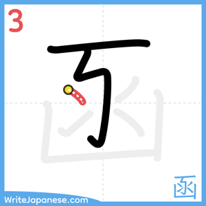 How to write "函" - stroke 3
