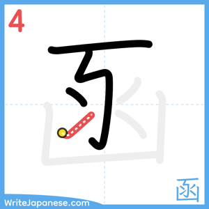 How to write "函" - stroke 4