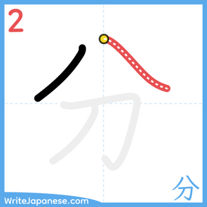 How to write "分" - stroke 2