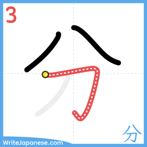 How to write "分" - stroke 3