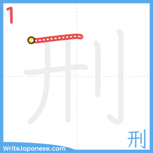 How to write "刑" - stroke 1