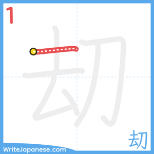 How to write "刧" - stroke 1