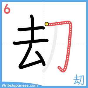 How to write "刧" - stroke 6