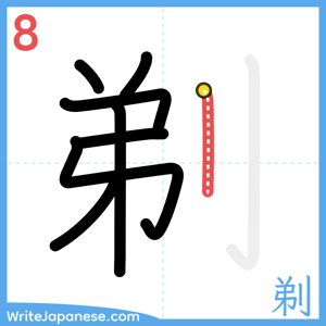 How to write "剃" - stroke 8