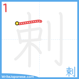How to write "剌" - stroke 1