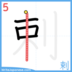 How to write "剌" - stroke 5