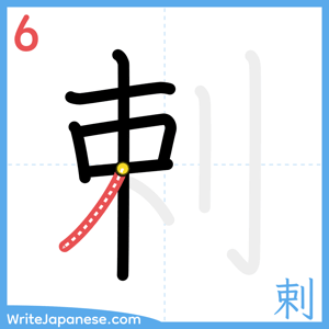 How to write "剌" - stroke 6