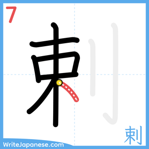 How to write "剌" - stroke 7