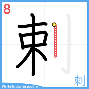 How to write "剌" - stroke 8