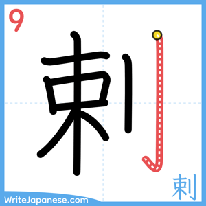 How to write "剌" - stroke 9
