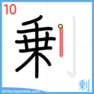 How to write "剰" - stroke 10