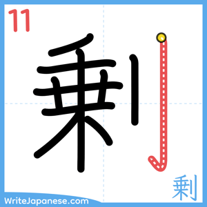 How to write "剰" - stroke 11