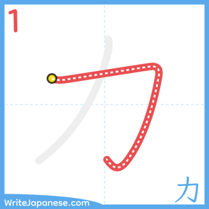 How to write "力" - stroke 1