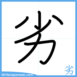 How to write "劣" - complete stroke order