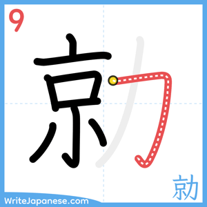 How to write "勍" - stroke 9