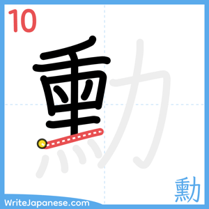 How to write "勳" - stroke 10