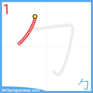 How to write "勹" - stroke 1