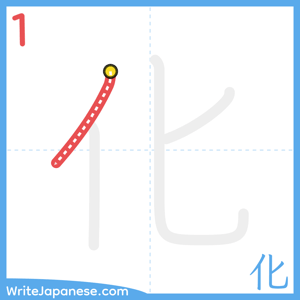 How to write "化" - stroke 1