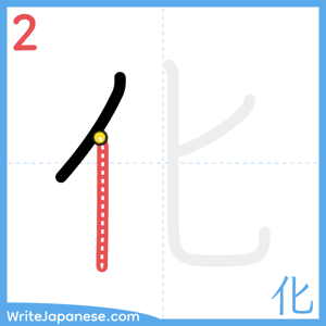 How to write "化" - stroke 2