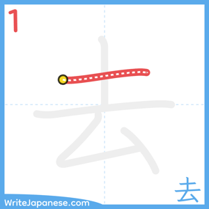 How to write "去" - stroke 1