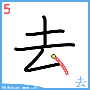 How to write "去" - stroke 5