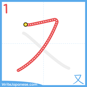 How to write "又" - stroke 1