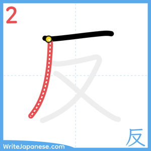 How to write "反" - stroke 2