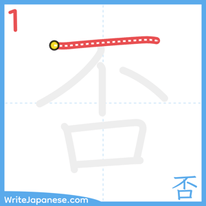 How to write "否" - stroke 1
