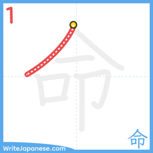 How to write "命" - stroke 1