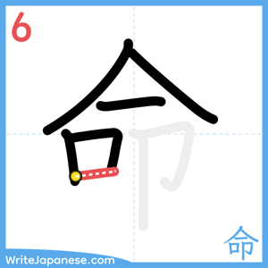 How to write "命" - stroke 6