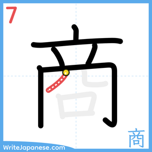 How to write "商" - stroke 7