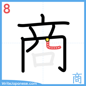 How to write "商" - stroke 8