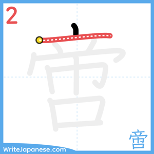 How to write "啻" - stroke 2