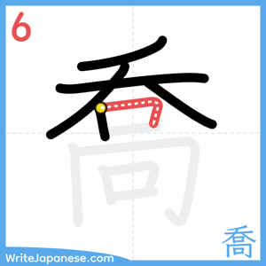 How to write "喬" - stroke 6