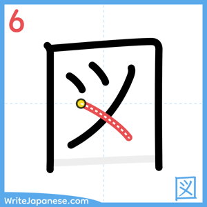 How to write "図" - stroke 6
