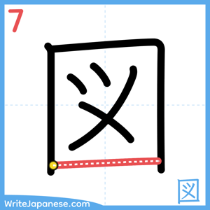 How to write "図" - stroke 7
