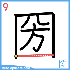 How to write "圀" - stroke 9