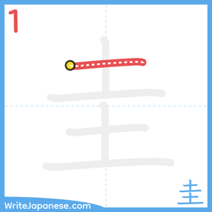 How to write "圭" - stroke 1